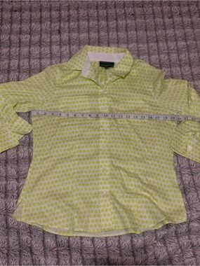 Foxcroft Women’s Wrinkle Free Fitted Long Sleeve Button Down Lime Green Shirt